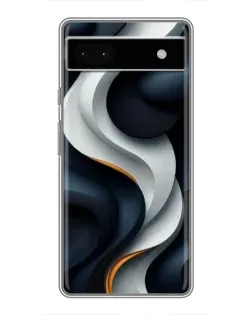 Чехол для Google Pixel 6a с картинкой «Объемные черно-белые ленты»