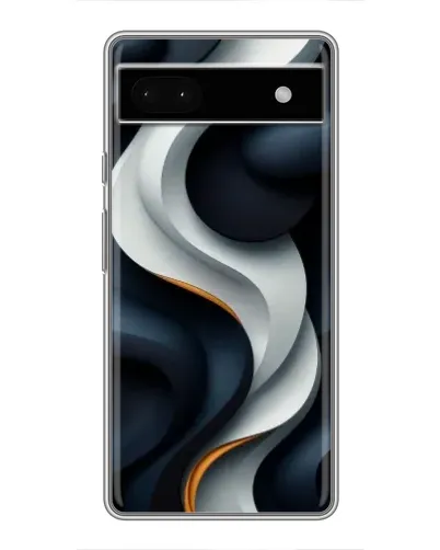 Чехол для Google Pixel 6a с картинкой «Объемные черно-белые ленты»