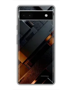 Чехол для Google Pixel 6a с картинкой «Черные геометрические блоки»
