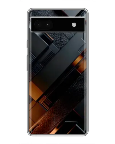 Чехол для Google Pixel 6a с картинкой «Черные геометрические блоки»