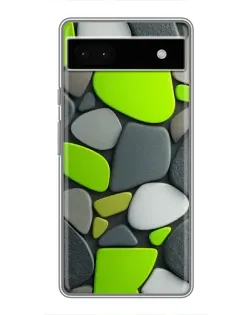 Чехол для Google Pixel 6a с картинкой «Яркая неоновая галька»