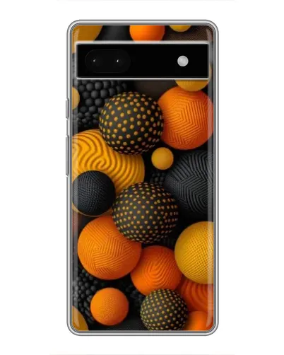 Чехол для Google Pixel 6a с картинкой «Объемные оранжевые сферы»