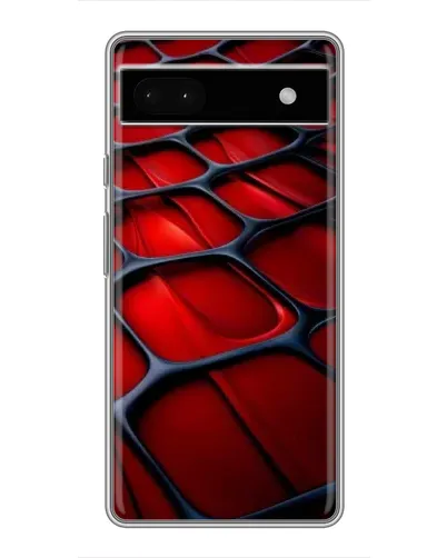 Чехол для Google Pixel 6a с картинкой «Красная глянцевая сетка»