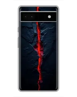 Чехол для Google Pixel 6a с картинкой «Kрасная лавовая трещина»