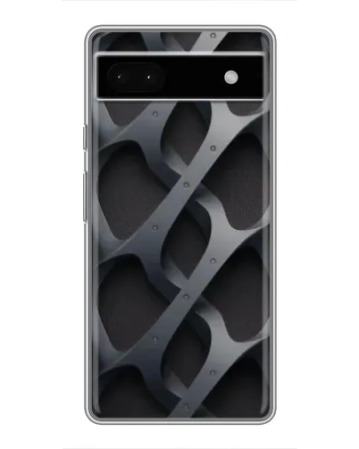 Чехол для Google Pixel 6a с картинкой «Объемное серое плетение»