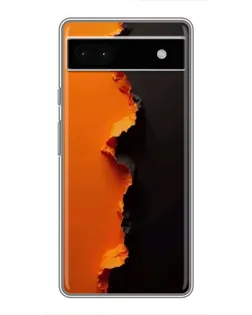 Чехол для Google Pixel 6a с картинкой «Оранжевый разлом»