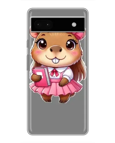 Чехол для Google Pixel 6a с картинкой «Девочка капибара»