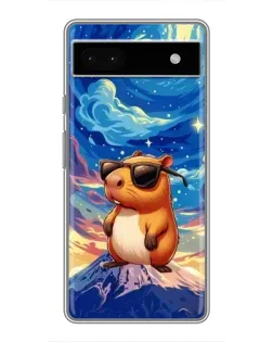 Чехол для Google Pixel 6a с картинкой «Капибара Ван Гога»