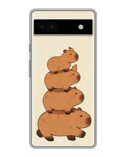 Чехол для Google Pixel 6a с картинкой «Башня из капибар»