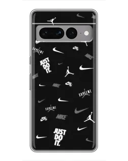 Чехол для Google Pixel 7 Pro с картинкой «Nike Black Pattern»