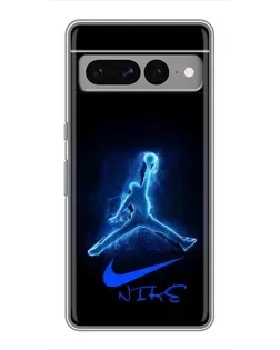Чехол для Google Pixel 7 Pro с картинкой «Jordan Neon Blue»