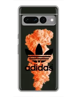 Чехол для Google Pixel 7 Pro с картинкой «Оранжевый дым Adidas»