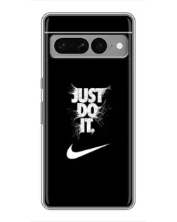Чехол для Google Pixel 7 Pro с картинкой «Текстовый принт Nike»