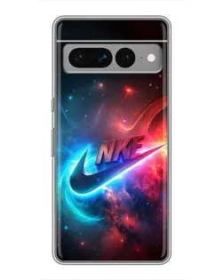 Чехол для Google Pixel 7 Pro с картинкой «Огненный логотип Nike»