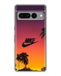 Чехол для Google Pixel 7 Pro с картинкой «Nike на закате солнца»