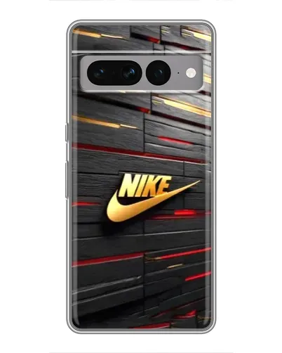 Чехол для Google Pixel 7 Pro с картинкой «Золотой Nike на металле»
