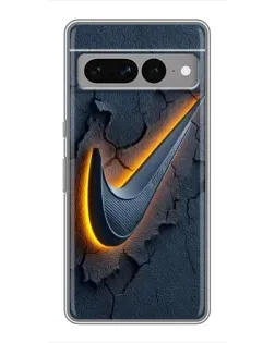 Чехол для Google Pixel 7 Pro с картинкой «Объемный логотип Найк»