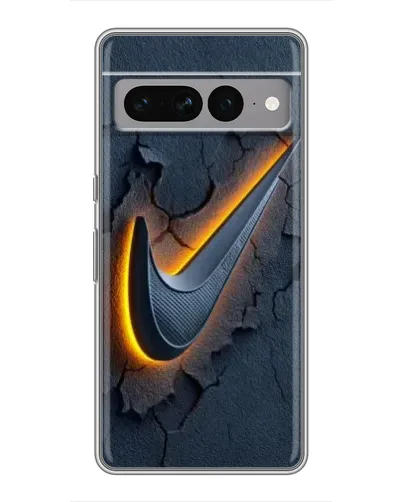 Чехол для Google Pixel 7 Pro с картинкой «Объемный логотип Найк»