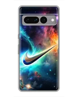 Чехол для Google Pixel 7 Pro с картинкой «Космический Nike Swoosh»
