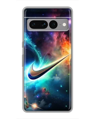 Чехол для Google Pixel 7 Pro с картинкой «Космический Nike Swoosh»