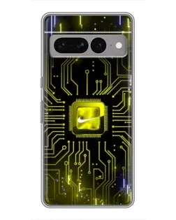 Чехол для Google Pixel 7 Pro с картинкой «Nike — золотая искра»