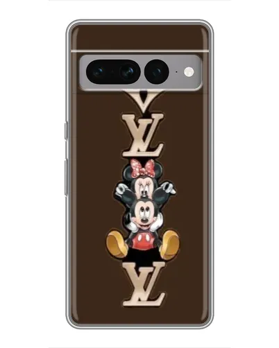 Чехол для Google Pixel 7 Pro с картинкой «LV и Микки Маус»