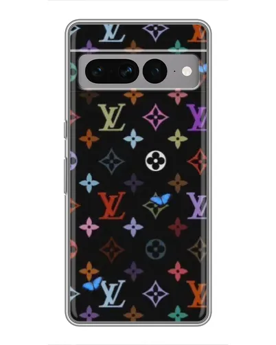 Чехол для Google Pixel 7 Pro с картинкой «Цветная монограмма LV»