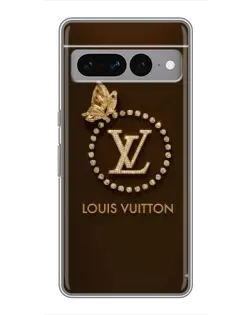 Чехол для Google Pixel 7 Pro с картинкой «LV — золотая печать»