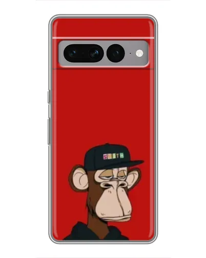 Чехол для Google Pixel 7 Pro с картинкой «Bored Ape — красный фон»