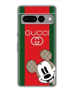 Чехол для Google Pixel 7 Pro с картинкой «Gucci — полосы и Микки»