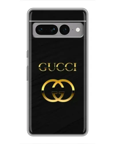 Чехол для Google Pixel 7 Pro с картинкой «Золотой логотип Gucci»