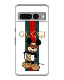 Чехол для Google Pixel 7 Pro с картинкой «Микки Маус Gucci — полосы»