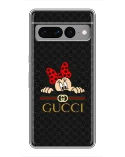 Чехол для Google Pixel 7 Pro с картинкой «Минни Маус Gucci — черный»