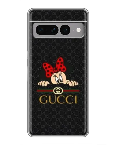Чехол для Google Pixel 7 Pro с картинкой «Минни Маус Gucci — черный»
