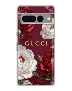 Чехол для Google Pixel 7 Pro с картинкой «Gucci — бордовые розы»