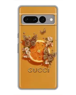 Чехол для Google Pixel 7 Pro с картинкой «Gucci — золотые бабочки»
