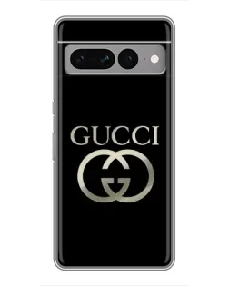 Чехол для Google Pixel 7 Pro с картинкой «Gucci — золото на черном»