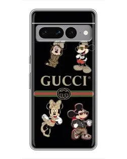 Чехол для Google Pixel 7 Pro с картинкой «Gucci — герои Disney и монограмма»
