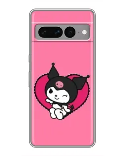Чехол для Google Pixel 7 Pro с картинкой «Kuromi — любовь в сердце»