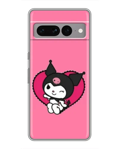 Чехол для Google Pixel 7 Pro с картинкой «Kuromi — любовь в сердце»