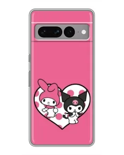 Чехол для Google Pixel 7 Pro с картинкой «Kuromi и My Melody»