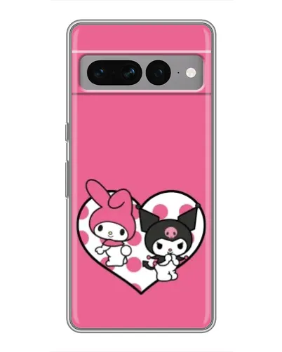 Чехол для Google Pixel 7 Pro с картинкой «Kuromi и My Melody»