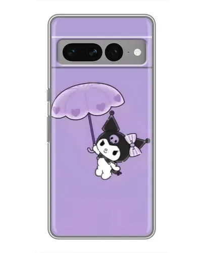 Чехол для Google Pixel 7 Pro с картинкой «Kuromi с зонтиком»