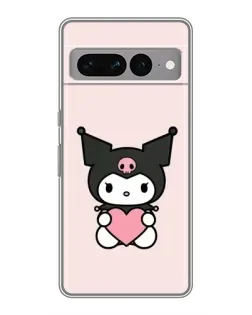 Чехол для Google Pixel 7 Pro с картинкой «Kuromi и сердце»