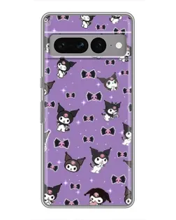 Чехол для Google Pixel 7 Pro с картинкой «Kuromi — паттерн»