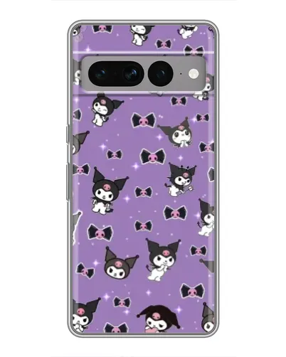Чехол для Google Pixel 7 Pro с картинкой «Kuromi — паттерн»