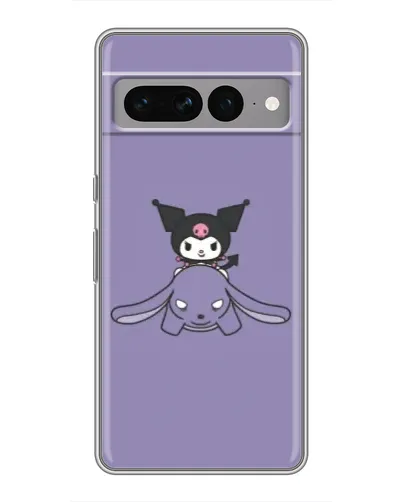 Чехол для Google Pixel 7 Pro с картинкой «Kuromi на лиловом фоне»