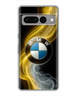 Чехол для Google Pixel 7 Pro с картинкой «Золотистый дым BMW»