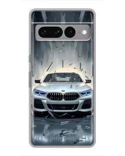 Чехол для Google Pixel 7 Pro с картинкой «BMW в свете фар»