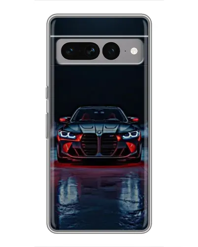 Чехол для Google Pixel 7 Pro с картинкой «BMW на мокрой дороге»